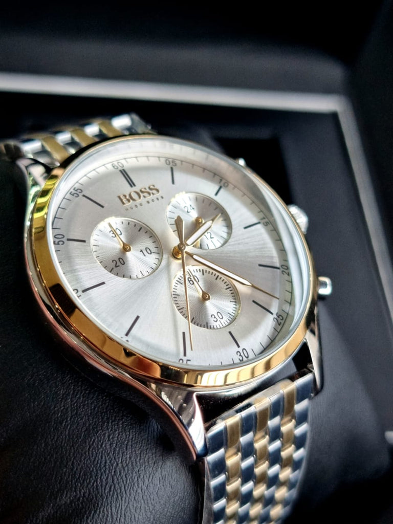 Hugo Boss Companion Silver Dial Two Tone Mesh Bracelet Watch for Men - 1513654 Buy Now By Hugo Boss