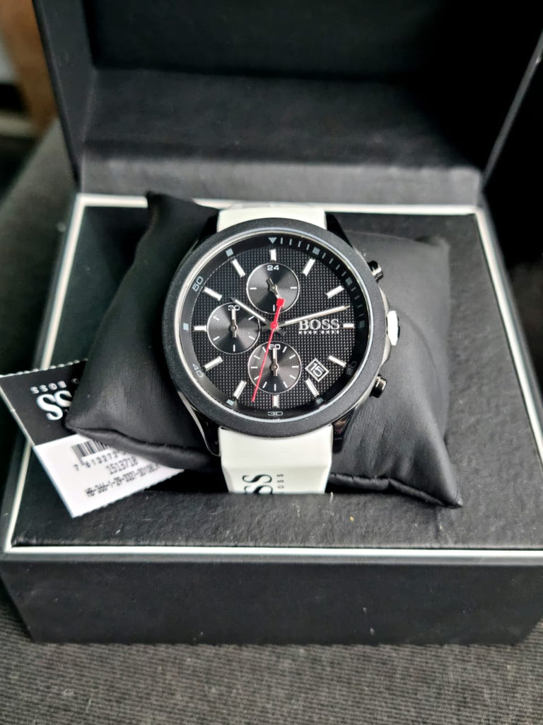 Hugo Boss Velocity Black Dial White Rubber Strap Watch for Men - 1513718 Buy Now By Hugo Boss