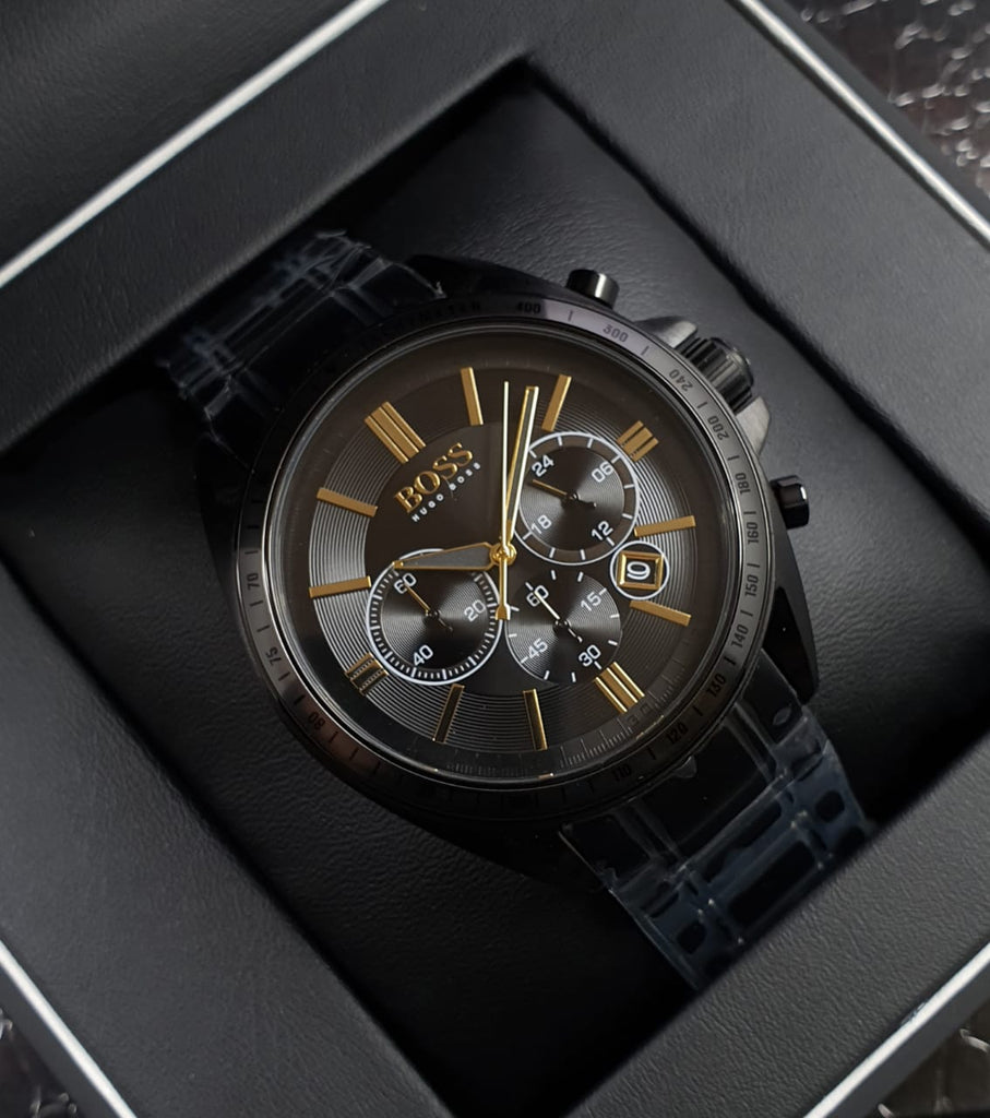 Hugo Boss Driver Black Dial Black Steel Strap Watch for Men - 1513277 Buy Now By Hugo Boss