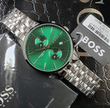 Hugo Boss Associate Green Dial Silver Steel Strap Watch for Men - 1513975 Buy Now By Hugo Boss