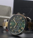 Guess Hendrix Green Dial Two Tone Steel Strap Watch For Men - GW0066G2 Buy Now By Guess