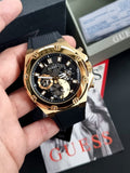 Guess Third Gear Multifunction Black Dial Black Rubber Strap Watch for Men - GW0334G2 Buy Now By Guess