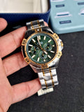 Fossil Garrett Chronograph Green Dial Two Tone Steel Strap Watch for Men - FS5622 Buy Now By Fossil