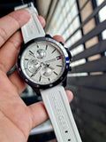 Tommy Hilfiger Bank Chronograph White Dial White Rubber Strap Watch for Men - 1791723 Buy Now By Tommy Hilfiger