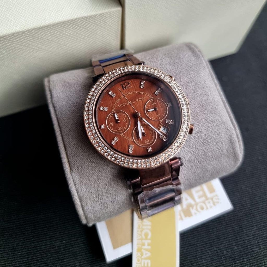 Michael Kors Parker Chronograph Brown Dial Brown Steel Strap Watch For Women - MK5578 Buy Now By Michael Kors