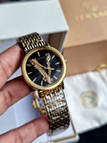 Versace Virtus Quartz Black Dial Gold Steel Strap Watch for Women - VEHC00619 Buy Now By Versace