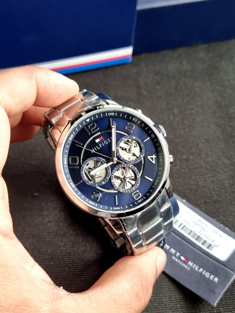 Tommy Hilfiger Keagan Blue Dial Silver Steel Strap Watch for Men - 1791293 Buy Now By Tommy Hilfiger