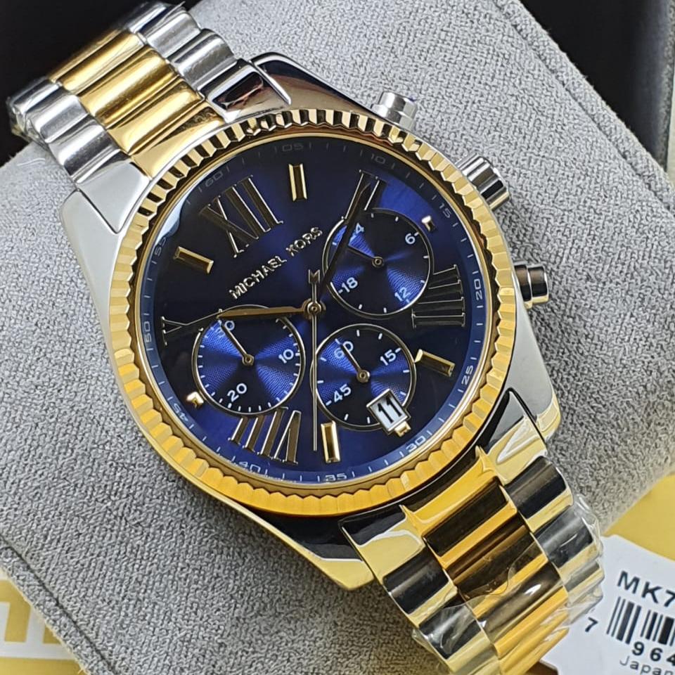 Michael Kors Lexington Chronograph Blue Dial Two Tone Steel Strap Watch For Women - MK7218 Buy Now By Michael Kors
