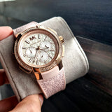 Michael Kors Sidney Multifunction White Dial Pink Silicone Strap Watch For Women - MK7222 Buy Now By Michael Kors