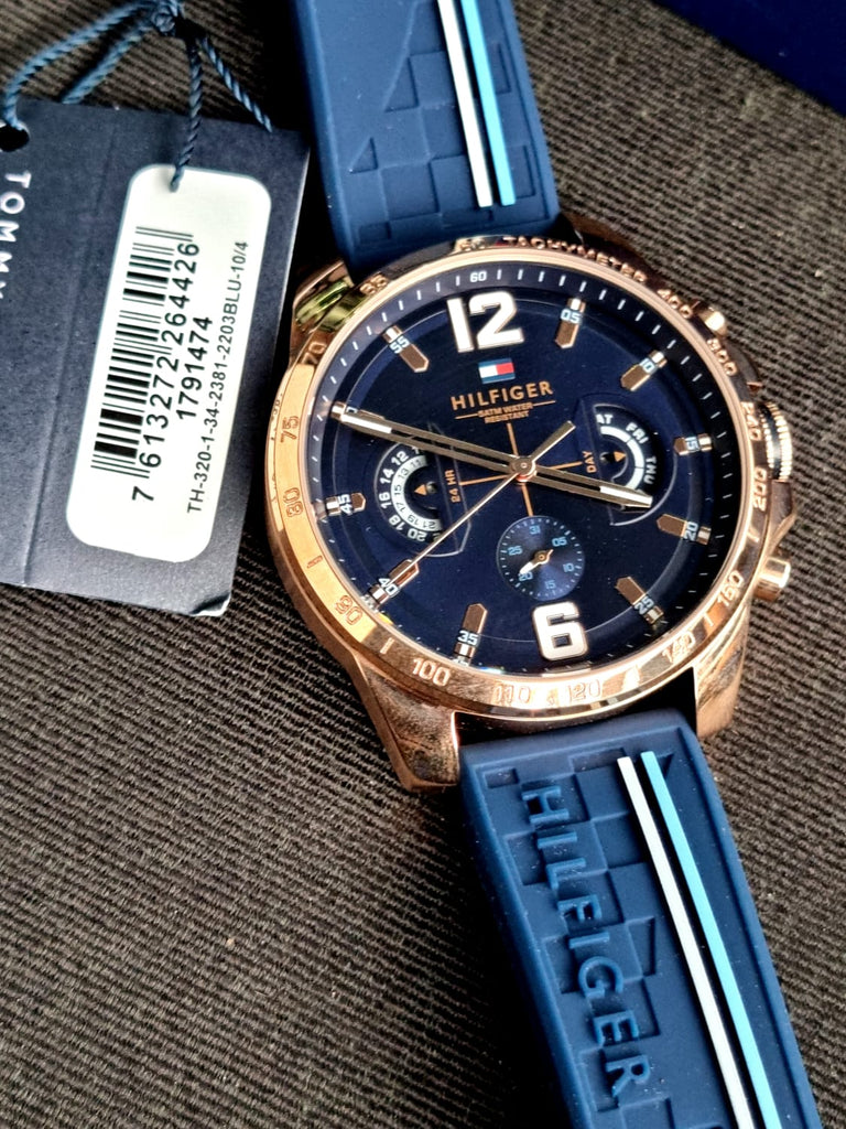 Tommy Hilfiger Decker Multifunction Blue Dial Blue Rubber Strap Watch for Men - 1791474 Buy Now By Tommy Hilfiger