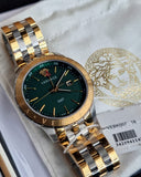 Versace Univers Quartz Green Dial Two Tone Steel Strap Watch for Men - VEBK00718 Buy Now By Versace