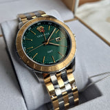 Versace Univers Quartz Green Dial Two Tone Steel Strap Watch for Men - VEBK00718 Buy Now By Versace