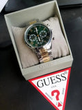 Guess Hendrix Green Dial Two Tone Steel Strap Watch For Men - GW0066G2 Buy Now By Guess