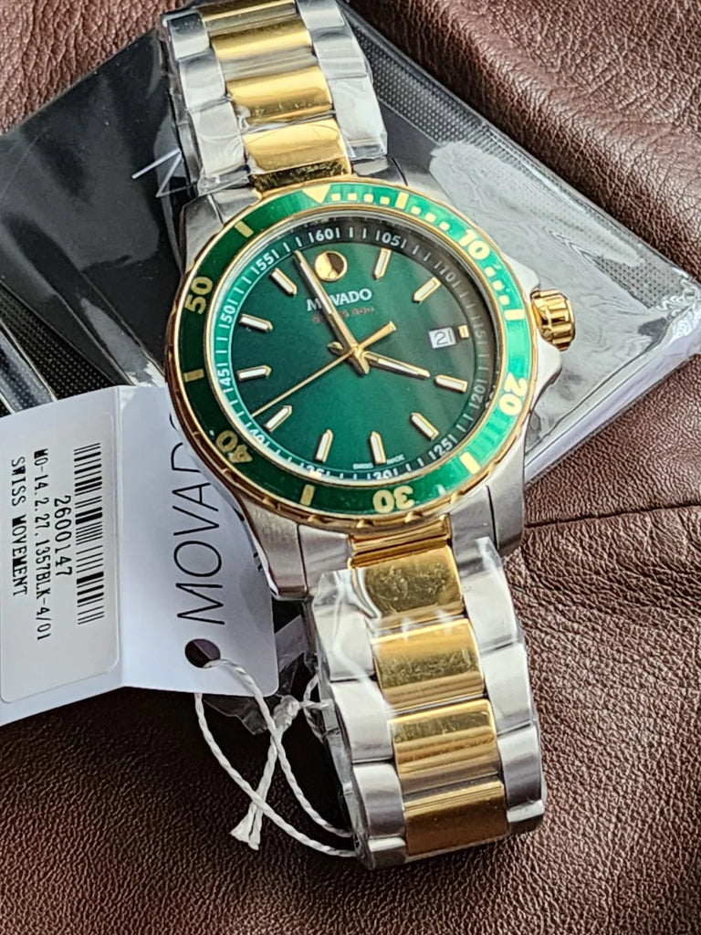 Movado Series 800 Green Dial Two Tone Steel Strap Watch for Men - 2600147 Buy Now By Movado