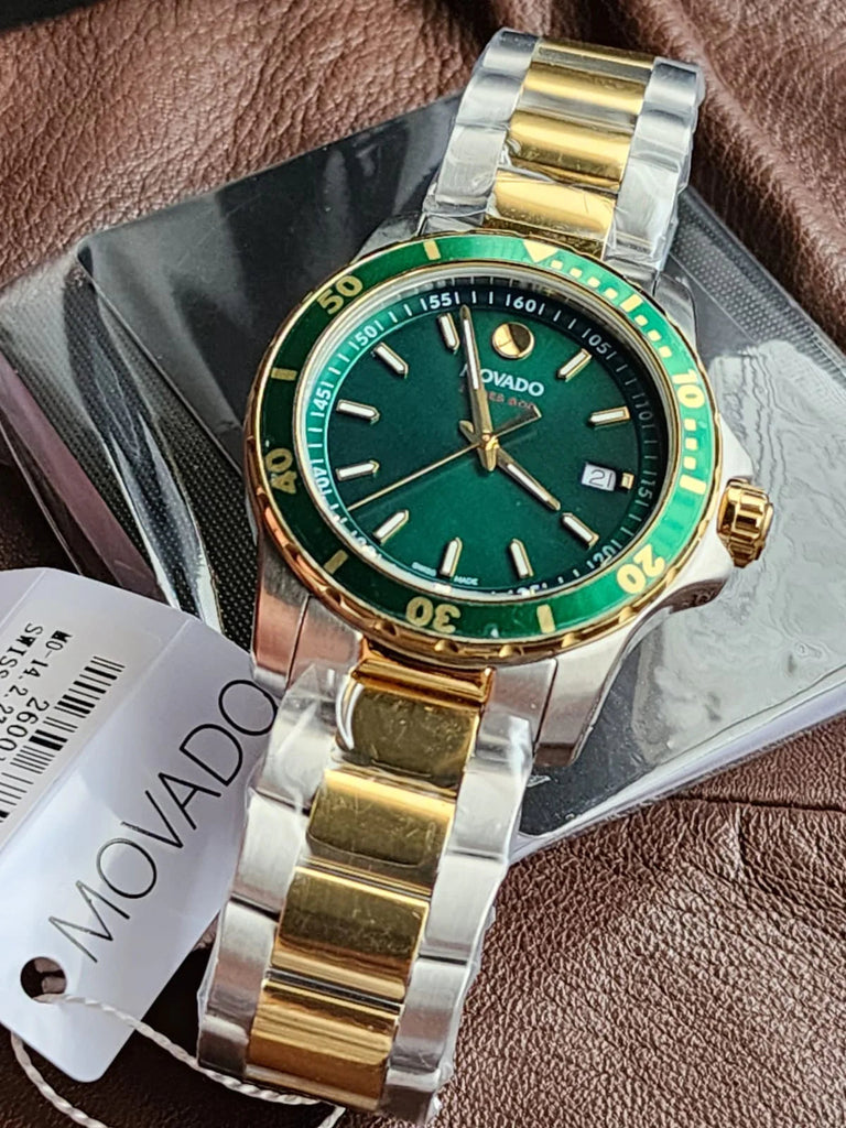 Movado Series 800 Green Dial Two Tone Steel Strap Watch for Men - 2600147 Buy Now By Movado