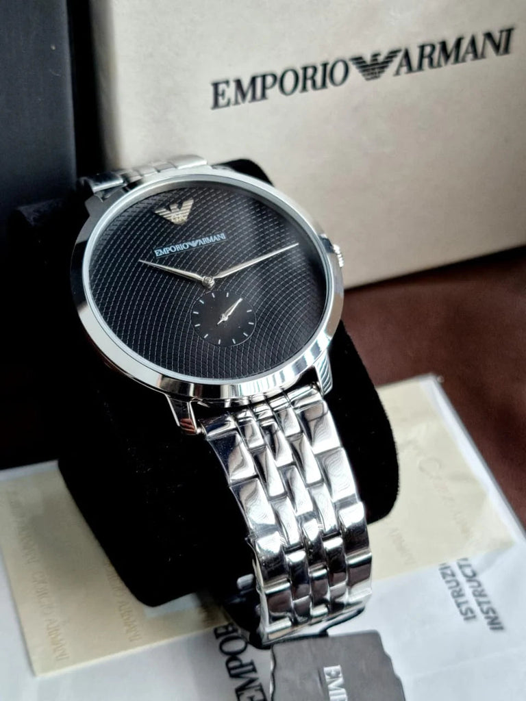 Emporio Armani Classic Quartz Black Dial Silver Steel Strap Watch For Men - AR11161 Buy Now By Emporio Armani