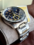 Michael Kors Brecken Chronograph Blue Dial Two Tone Steel Strap Watch For Men - MK8437 Buy Now By Michael Kors