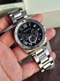 Michael Kors Brecken Chronograph Quartz Black Dial Silver Steel Strap Watch For Men - MK8438 Buy Now By Michael Kors