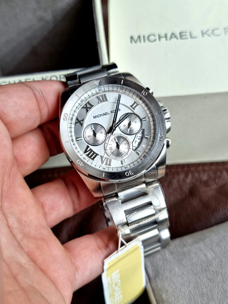 Michael Kors Brecken Chronograph Silver Dial Silver Steel Strap Watch For Women - MK8562 Buy Now By Michael Kors