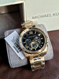 Michael Kors Brecken Chronograph Quartz Black Dial Gold Steel Strap Watch For Men - MK8481 Buy Now By Michael Kors