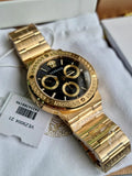 Versace Greca Chronograph Black Dial Gold Steel Strap Watch For Men - VEZ900421 Buy Now By Versace