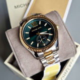 Michael Kors Lexington Quartz Green Dial Two Tone Steel Strap Watch For Men - MK9063 Buy Now By Michael Kors