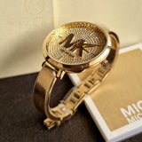 Michael Kors Parker Crystals Gold Dial Gold Steel Strap Watch For Women - MK4469 Buy Now By Michael Kors