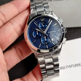 Emporio Armani Chronograph Blue Dial Silver Steel Strap Watch For Men - AR11528 Buy Now By Emporio Armani