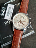 Hugo Boss Jet Chronograph Quartz Silver Dial Brown Leather Strap Watch For Men - HB1513280 Buy Now By Hugo Boss