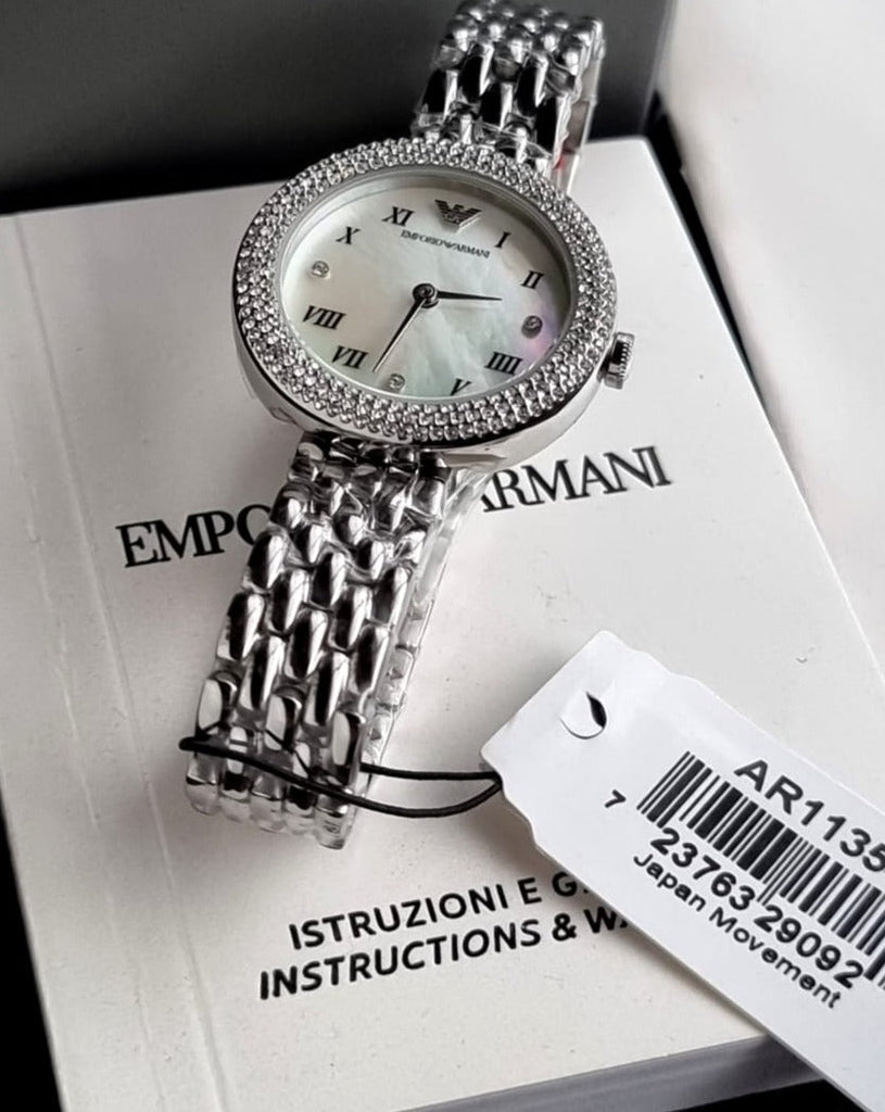 Emporio Armani Rosa Quartz White Dial Silver Steel Strap Watch For Women - AR11354 Buy Now By Emporio Armani