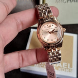Michael Kors Lexington Three Hand Rose Gold Dial Rose Gold Steel Strap Watch For Women - MK4739 Buy Now By Michael Kors