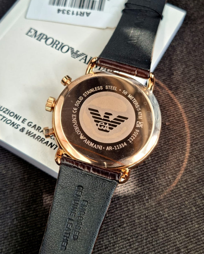 Emporio Armani Mia Three Hand Crystals Silver Dial Black Leather Strap Watch For Women - AR11631 Buy Now By Emporio Armani