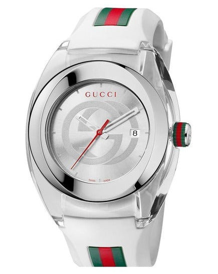 Gucci Sync XXL White Dial White Rubber Strap Watch For Men - YA137102 Buy Now By Gucci