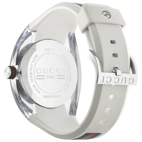Gucci Sync XXL White Dial White Rubber Strap Watch For Men - YA137102 Buy Now By Gucci