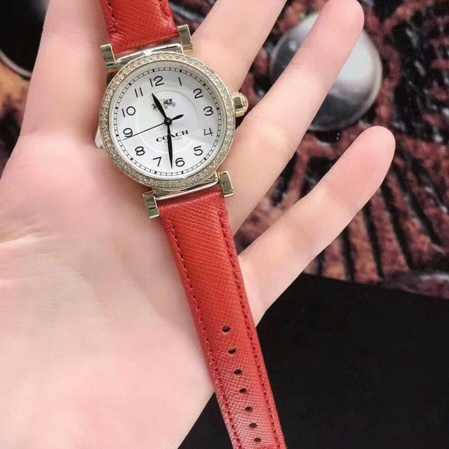 Coach Madison White Dial Red Leather Strap Watch for Women - 14502400 Buy Now By Coach