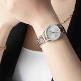 Calvin Klein Dainty Silver Dial Silver Steel Strap Watch for Women - K7L23146
