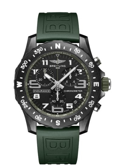 Breitling Endurance Pro Black Dial Green Rubber Strap Watch for Men - X82310D31B1S1 Buy Now By Breitling