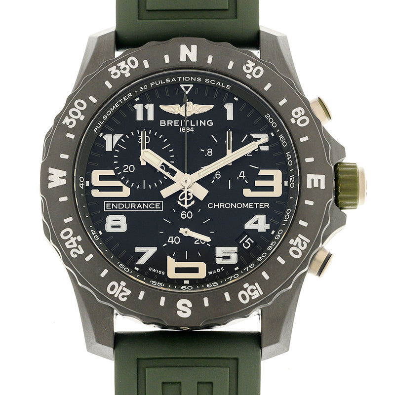 Breitling Endurance Pro Black Dial Green Rubber Strap Watch for Men - X82310D31B1S1 Buy Now By Breitling