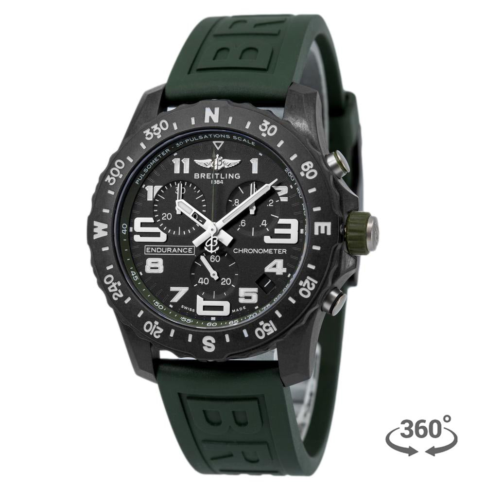 Breitling Endurance Pro Black Dial Green Rubber Strap Watch for Men - X82310D31B1S1 Buy Now By Breitling