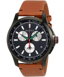 Gucci G-Timeless Chronograph Black Dial Brown Leather Strap Watch For Men - YA126271 Buy Now By Gucci