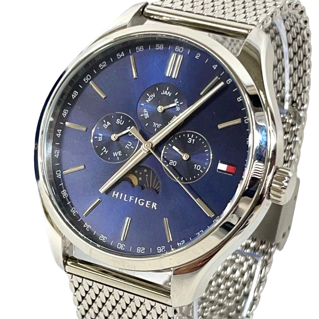 Tommy Hilfiger Oliver Quartz Blue Dial Silver Mesh Bracelet Watch for Men - 1791302 Buy Now By Tommy Hilfiger