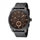 Fossil Machine Chronograph Black Dial Black Leather Strap Watch for Men - FS5586 Buy Now By Fossil