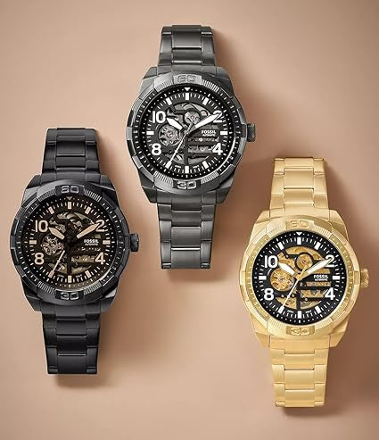 Fossil Bronson Automatic Skeleton Black Dial Black Steel Strap Watch for Men - ME3256 Buy Now By Fossil