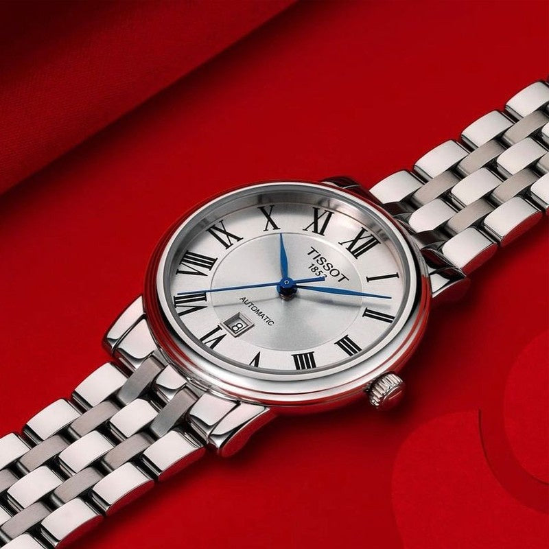 Tissot T Classic Carson Premium Automatic Lady Silver Dial Silver Steel Strap Watch for Women - T122.207.11.033.00 Buy Now By Tissot