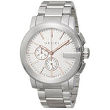 Gucci G Chrono Chronograph Silver Dial Silver Steel Strap Watch For Men - YA101201 Buy Now By Gucci
