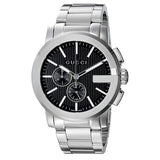 Gucci G Chrono Black Dial Silver Steel Strap Watch For Men - YA101204 Buy Now By Gucci