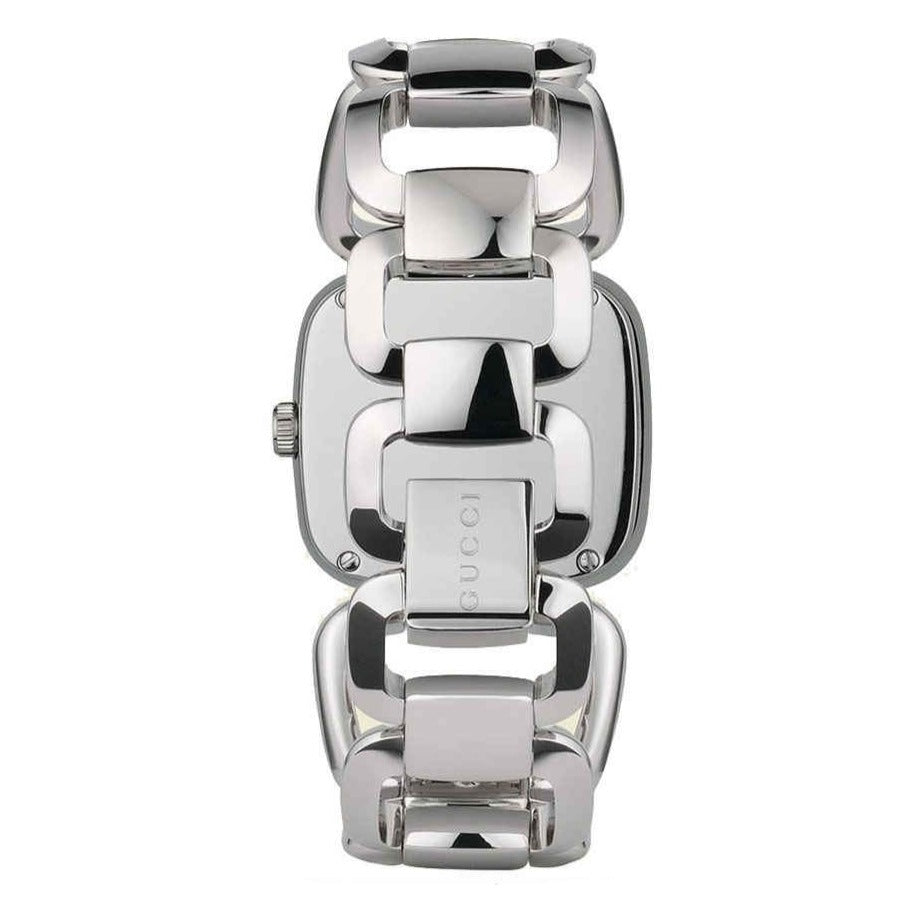 Gucci G Brown Square Brown Dial Silver Steel Strap Watch For Women - YA125402 Buy Now By Gucci