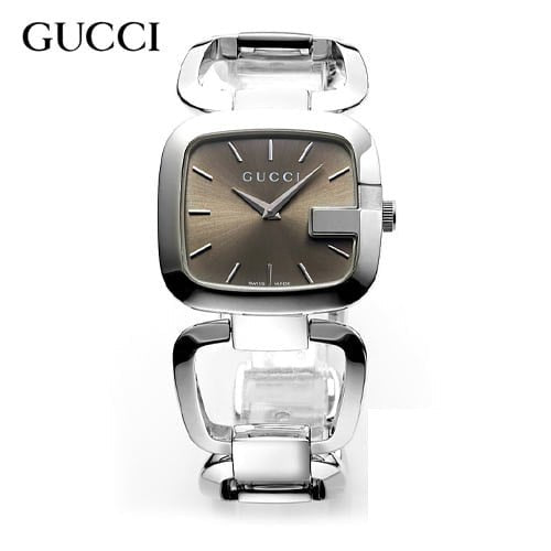Gucci G Brown Square Brown Dial Silver Steel Strap Watch For Women - YA125402 Buy Now By Gucci