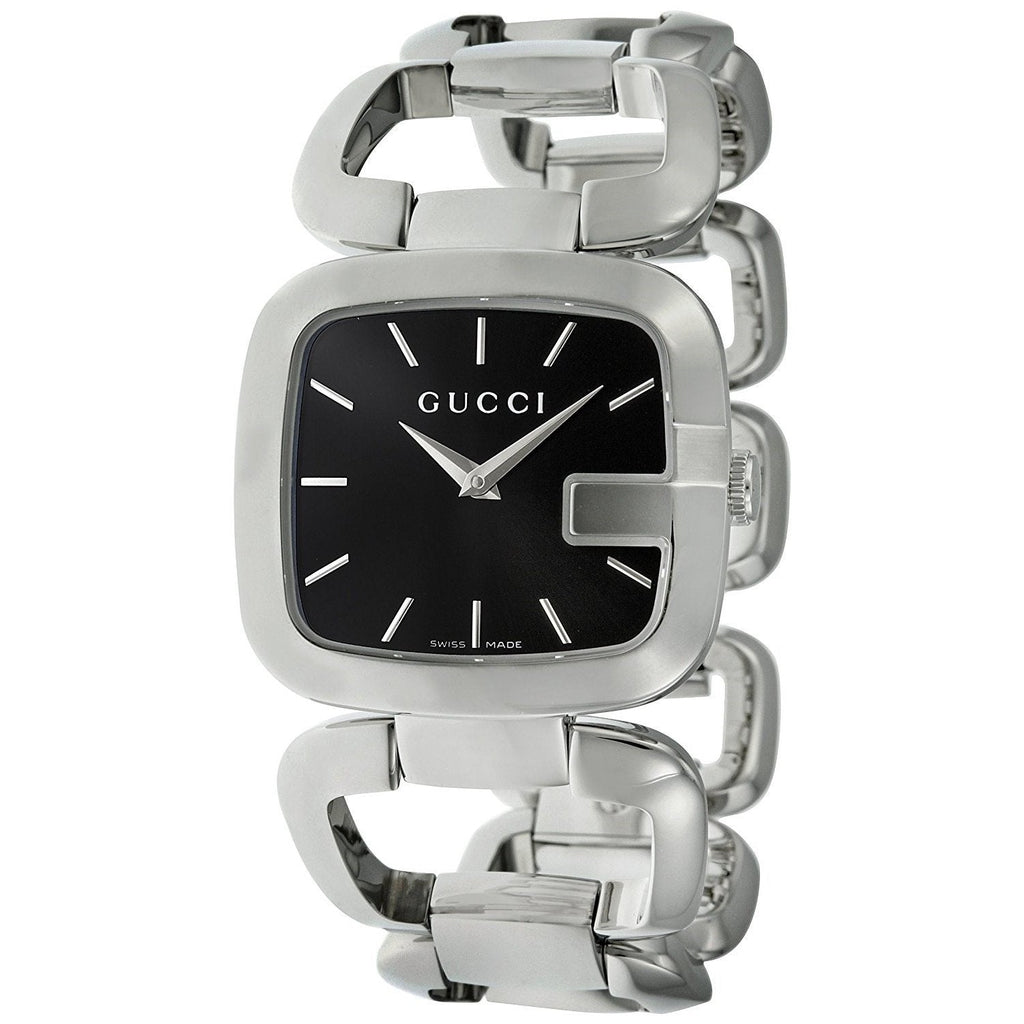 Gucci G Gucci Black Dial Silver Steel Strap Watch For Women - YA125407 Buy Now By Gucci
