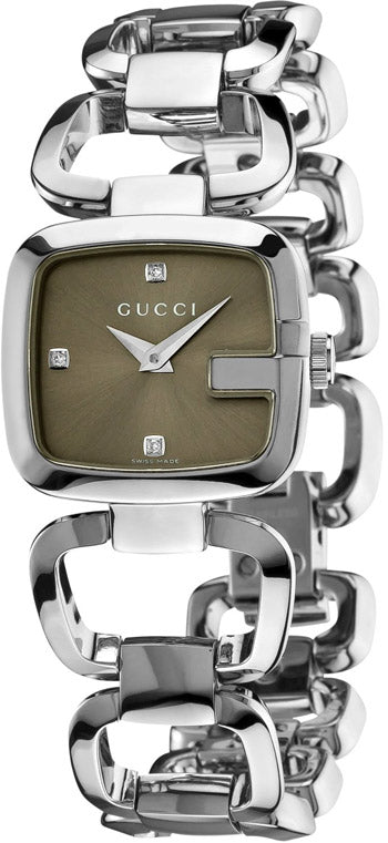 Gucci G Gucci Brown Dial Silver Steel Strap Watch For Women - YA125503 Buy Now By Gucci